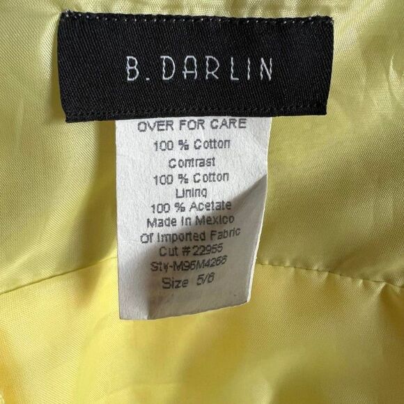 B. Darlin Yellow Floral Embroidered Fit and Flare Dress Size 5/6 - Picture 9 of 10